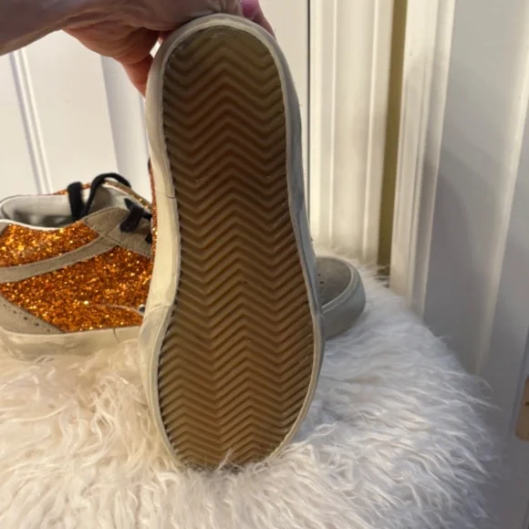 Golden Goose Orange Glitter Midstars - Picture 5 of 12